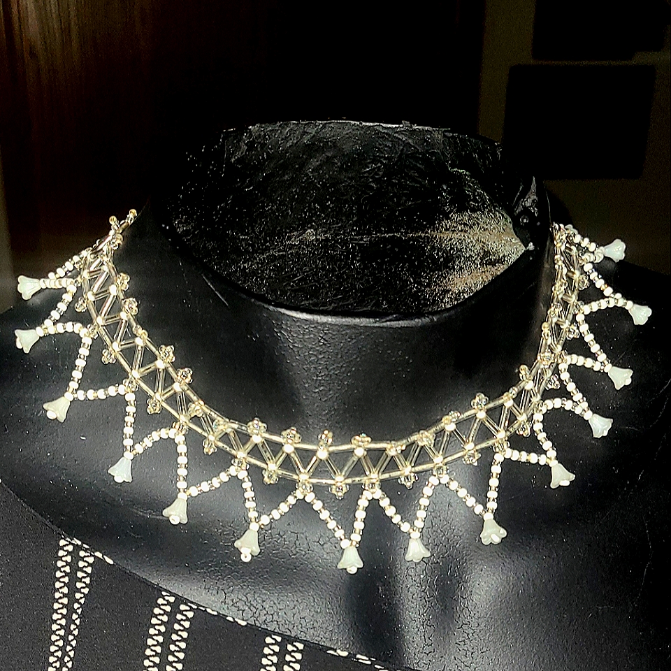 Vintage Choker Of Delicate Lacy Beads